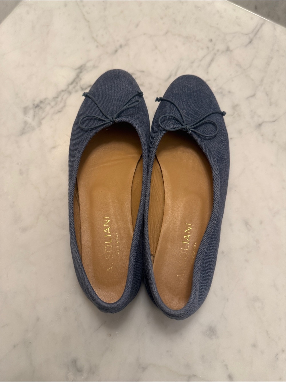 A. Soliani Como Dark Denim Ballet Flats – Size 38 - Picture 6 of 6